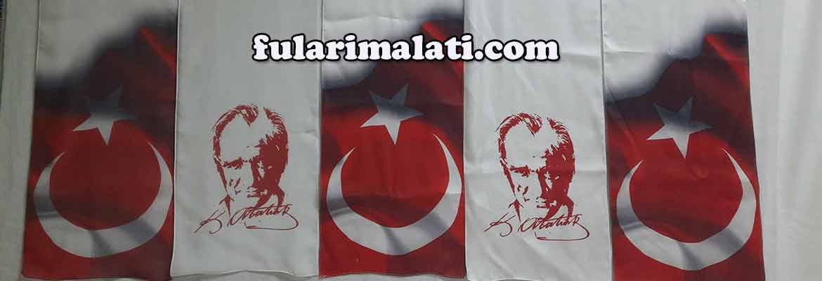 Atatürk Baskılı Şifon Saten fular