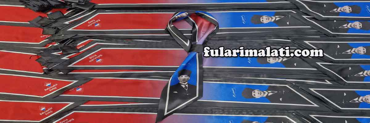 Atatürk baskılı saten fular